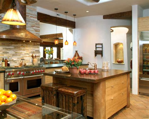 We build custom doors, gates and furniture — by hand — using reclaimed wood and architectural antiques from around the world. Santa Fe Style Kitchen - Eclectic - Kitchen - san diego - by Hamilton-Gray Design, Inc.