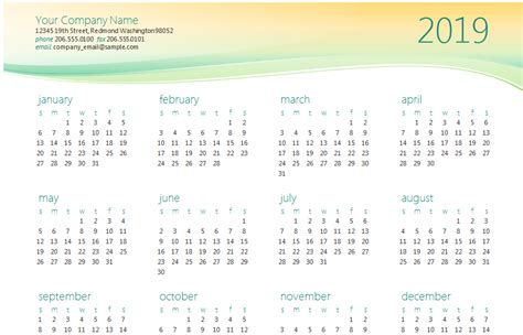 Printable Business Calendar 2019 Likospack