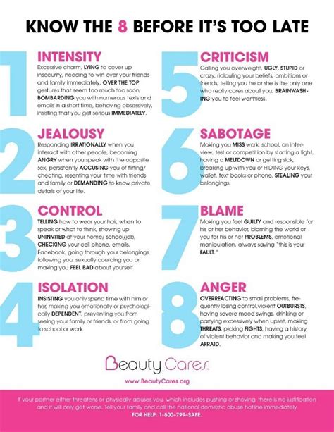 8 Warning Signs Of An Abusive Relationship Infographic