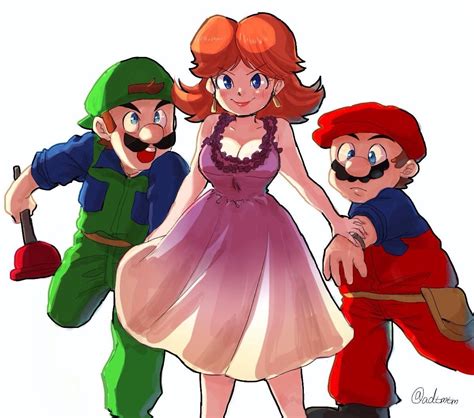 Movie Style Mario Luigi And Daisy By Nm Qi Con Imágenes Princesa Daisy Princesa Peach