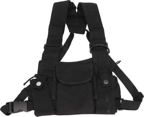 Radio Shoulder Holster Chest Harness Holder With Front Pouches And