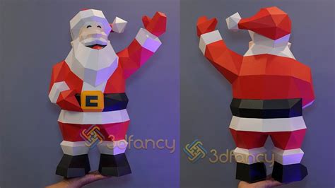 Video Tutorial Santa Claus Papercraft For Christmas Decoration Low