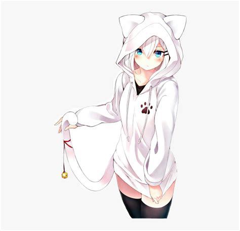 Hoodie Cute Neko Anime Girl Hd Png Download Kindpng
