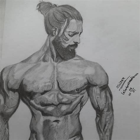 Drawing Muscular Man Man Sketch Drawings Guy Drawing