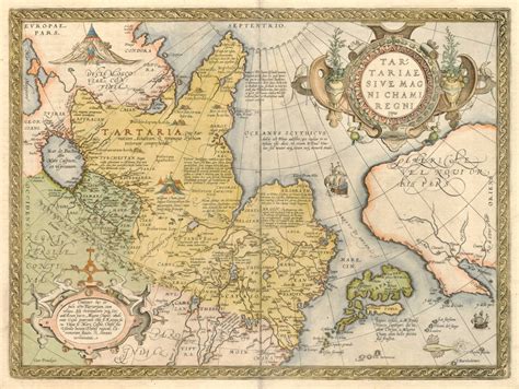 Antique Map Of Tartaria By Ortelius For Sale