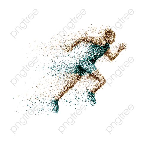 Vector Running Man Man Clipart Running Man Dot Splicing People Png