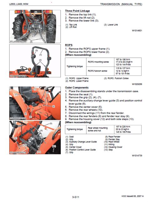 Kubota L2800 L3400 Tractor Workshop Service Manual