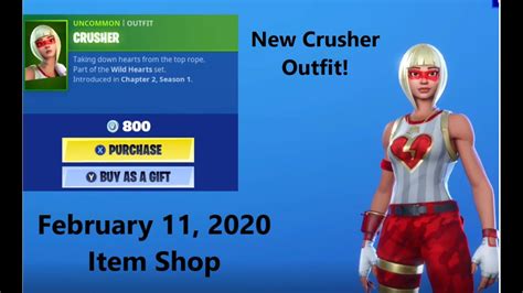 February 11 2020 Fortnite Item Shop New Crusher And Ex Skins Youtube