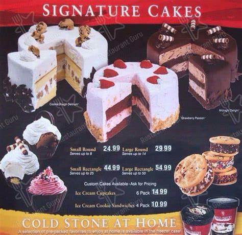 Menu At Cold Stone Creamery Desserts Jamison 110 Easton Rd
