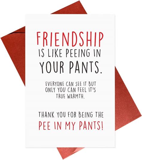 Funny Best Friend Birthday Cardsfriendship Is Like Peeing In Your