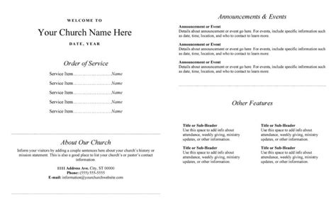 33 Free Church Bulletin Templates Church Programs Templatelab