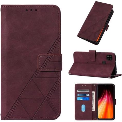 Coque Xiaomi Redmi 9C 9C NFC Xiaomi Poco C3 6 53 Pouces PU Magnétique