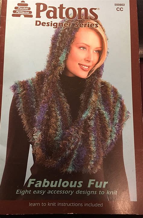 patons designer series fabulous fur 8 easy accessory designs to knit learn to knit
