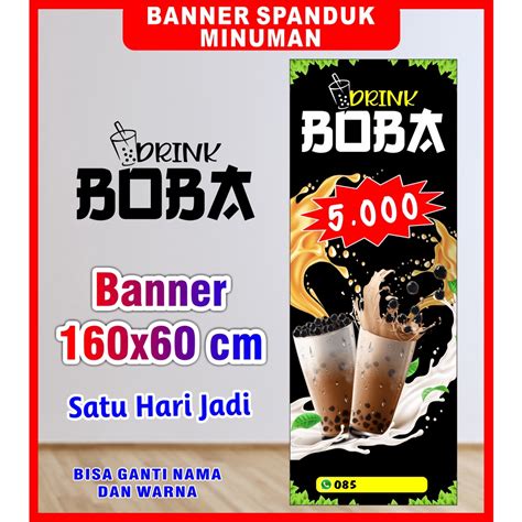 Jual Banner Boba Cod Spanduk Minuman Boba 160x60cm Shopee Indonesia
