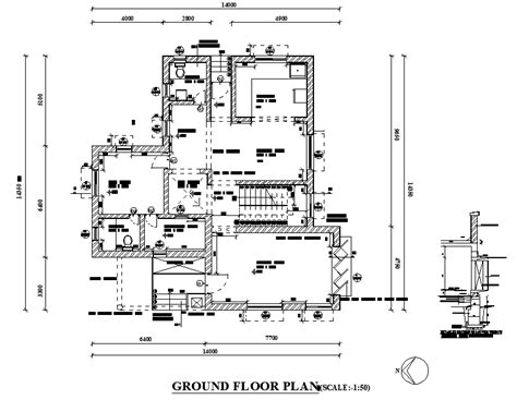 Ground Floor Bungalow Plan Autocad File Cadbull
