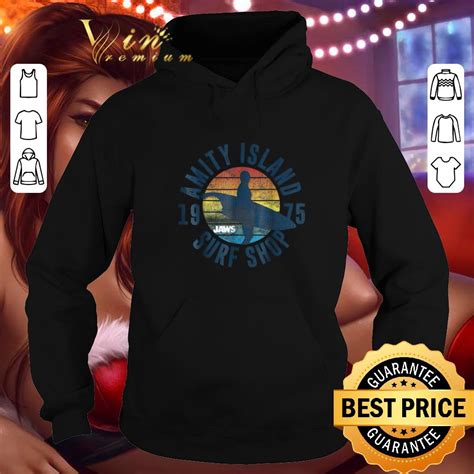 Best Amity Island 1975 Surf Shop Board Vintage Jaws Shirt Hoodie