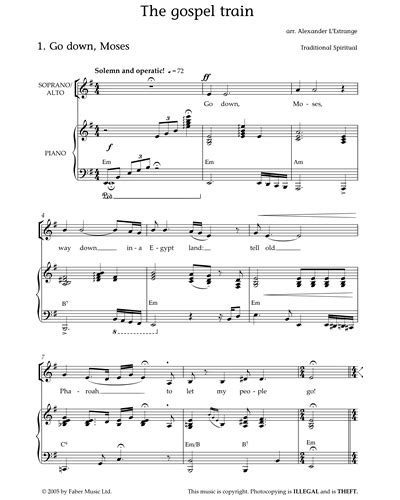 Go Down Moses Sheet Music By Traditional Nkoda