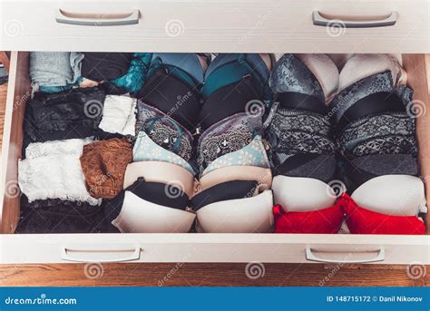 Woman Choosing Lace Lingerie From Drawers Stock Photo Image Of Home