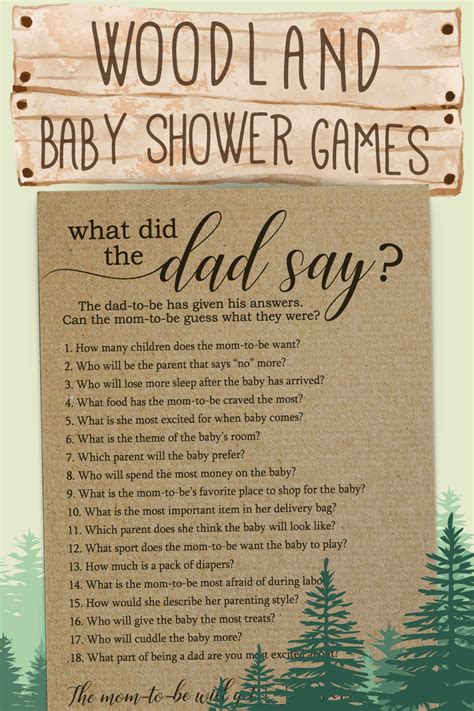 What Did The Dad Say Baby Shower Game Etsy In Baby Shower