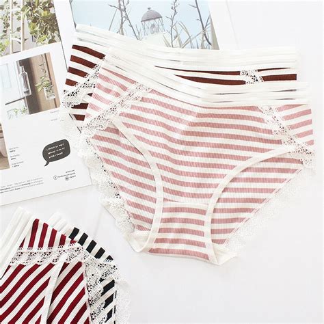 Spandcity Girls Striped Patterned Cotton Underwear Women Soft Breathable