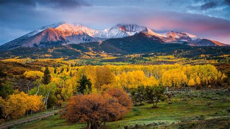 Colorado Fall Colors Sunrise Landscape Wallpaper Hd For Desktop