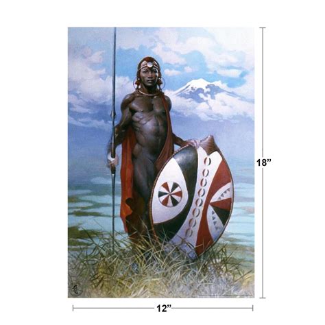 Buy Laminated Masai Warrior By Frank Frazetta Wall Art Africa Warrior