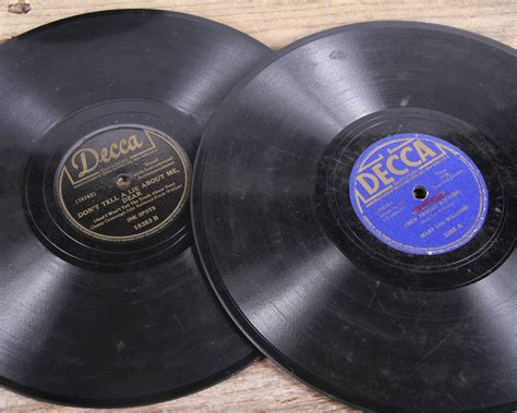 4 Vintage 78 Records Blue Vinyl Records Antique Vinyl Records