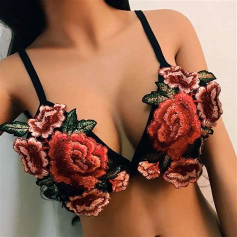 New Sexy Lingerie Embroidered Rose Bikini Sexy Hot Bra Hot Sex Picture