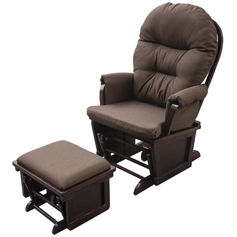 It can be used as a comfy footrest, or as a bench seat when entertaining a larger crowd. HomCom Nursery Glider Recliner Rocking Chair with Ottoman ...
