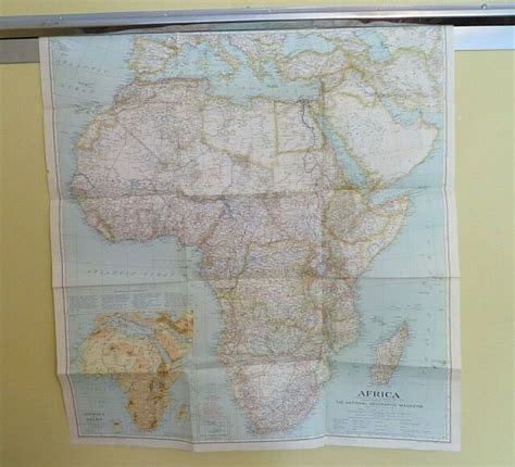 Vintage Africa Map 1935 National Geographic Folded Approx 29 X 315