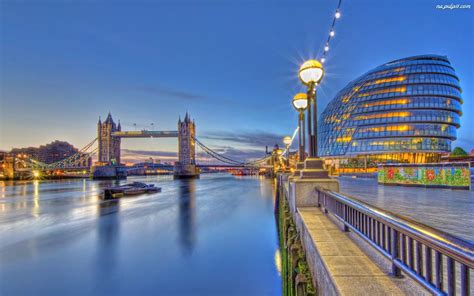 Londyn Panorama Światła Miasta Most