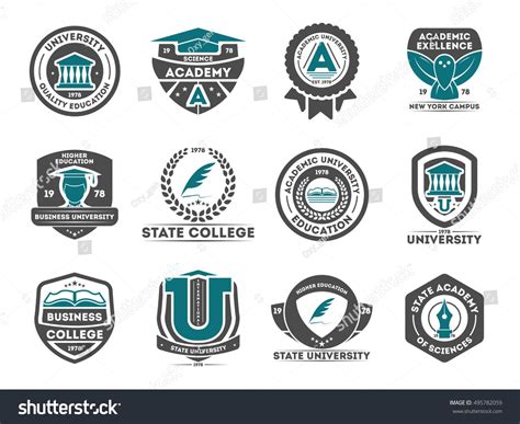 University College Logo Badges Emblems Signs Royalty Free Image Vector