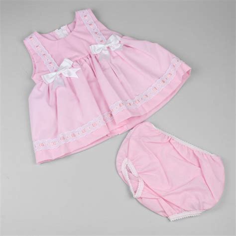 Baby Girl Summer Dress And Knickers Outfit Pink Outfit Lullaby Lane