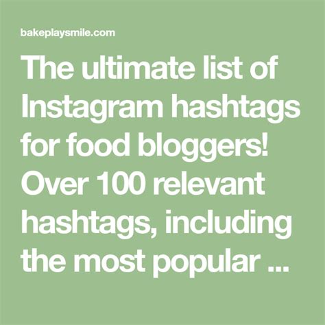 100 Instagram Hashtags For Food Bloggers Instagram Hashtags Best