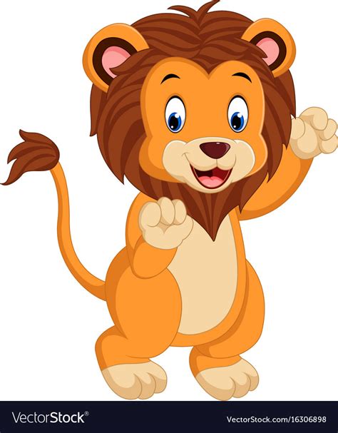 Cute Cartoon Lion Royalty Free Vector Image Vectorstock