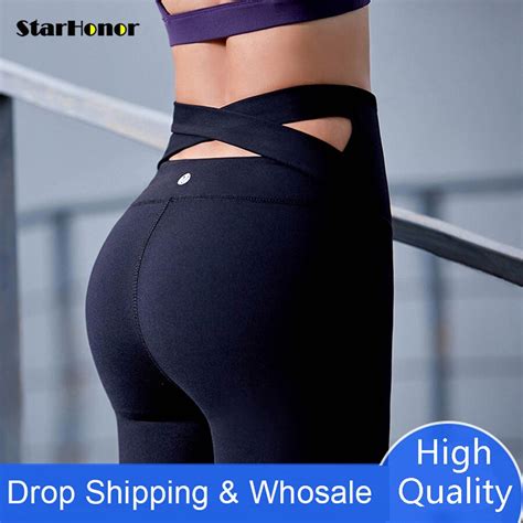 Sexy Hips Cross Push Up Yoga Pants Exercise Tights Sport Pants Women