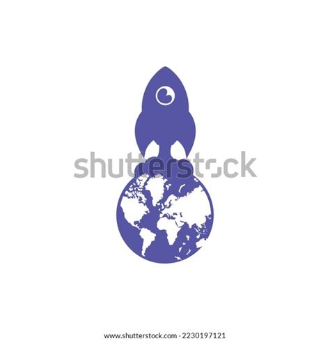 Globe Rocket Vector Logo Design Template Stock Vector Royalty Free