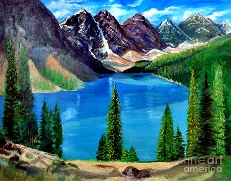 Moraine Lake Canada Painting By Banus Art Work Pixels