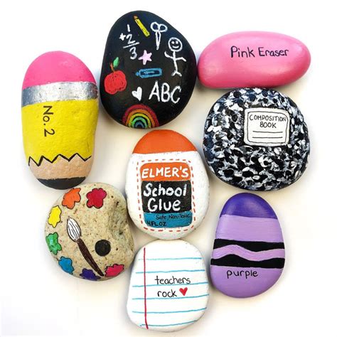 Painted Rock Ideas Back To School Rocks Rock Painting Supplies
