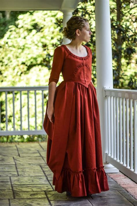 Colonial Costume 18th Century Reenactment Gown American Etsy Canada