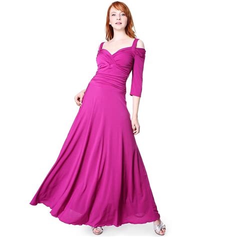 Evanese Womens Elegant Slip On Long Formal Evening Dress With 34