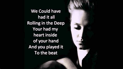 Adele Rolling In The Deep Lyrics Youtube