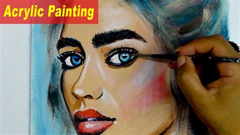 Acrylic Painting Portrait Painting Female Face Step By Step Tutorial