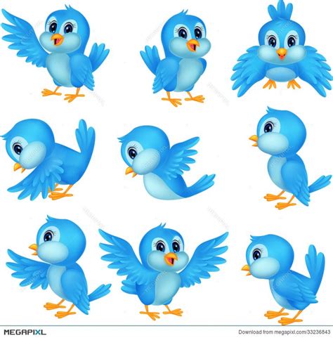 Cute Blue Bird Cartoon Cartoon Birds Blue Bird Cute Birds