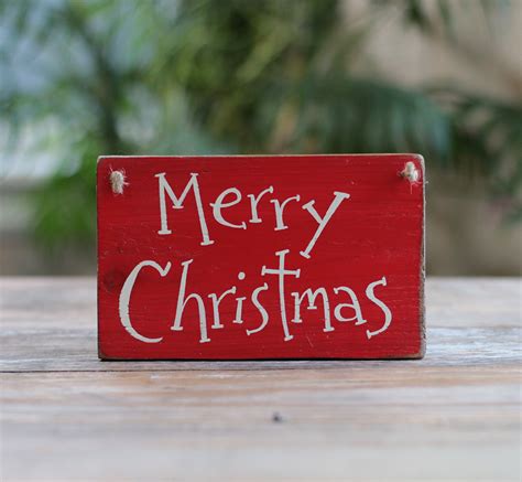 Merry Christmas Hand Lettered Wooden Sign By Our Backyard Studio In