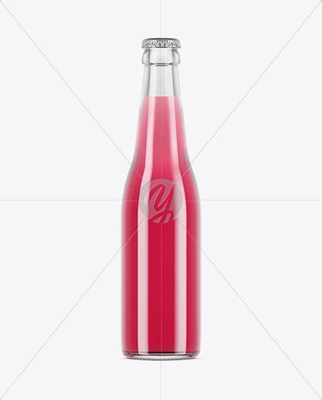 Clear Glass Pink Drink Bottle Mockup Free Download Images High Quality Png 