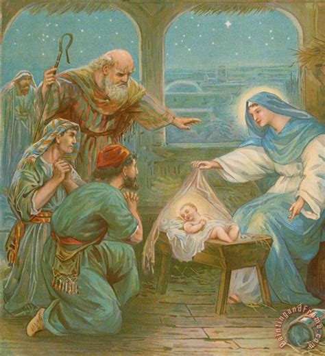 English School Nativity Scene Painting Nativity Scene Print For Sale