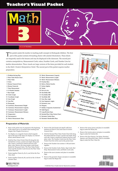 Math 3 Teacher's Visual Packet, 3rd ed. | BJU Press
