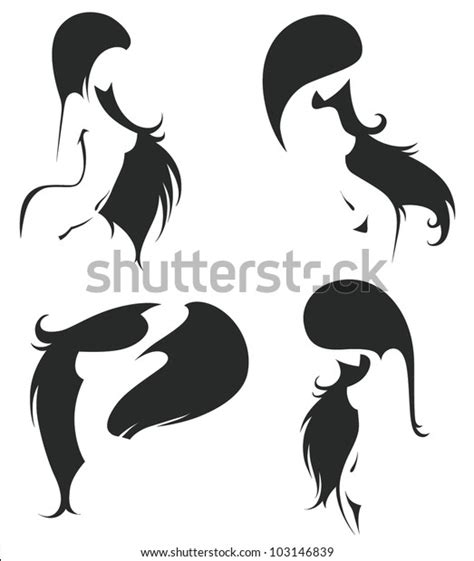 Vector Collection Of Naked Girls Silhouettes With Reach Hair Stock My XXX Hot Girl