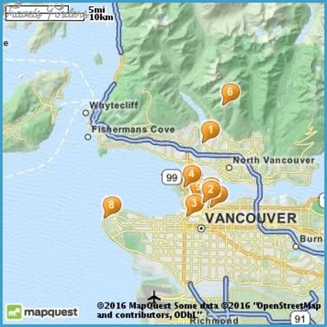 Vancouver Map Tourist Attractions Travelsfinderscom
